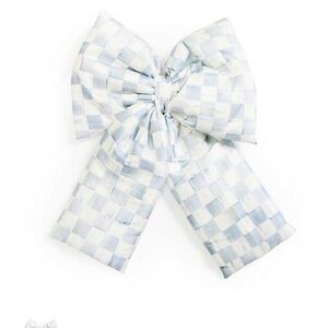 9 MacKenzie-Childs Blue and White Checkered Bow 9x14